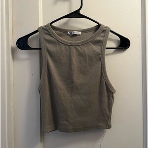 Gray Cropped Tank Top
